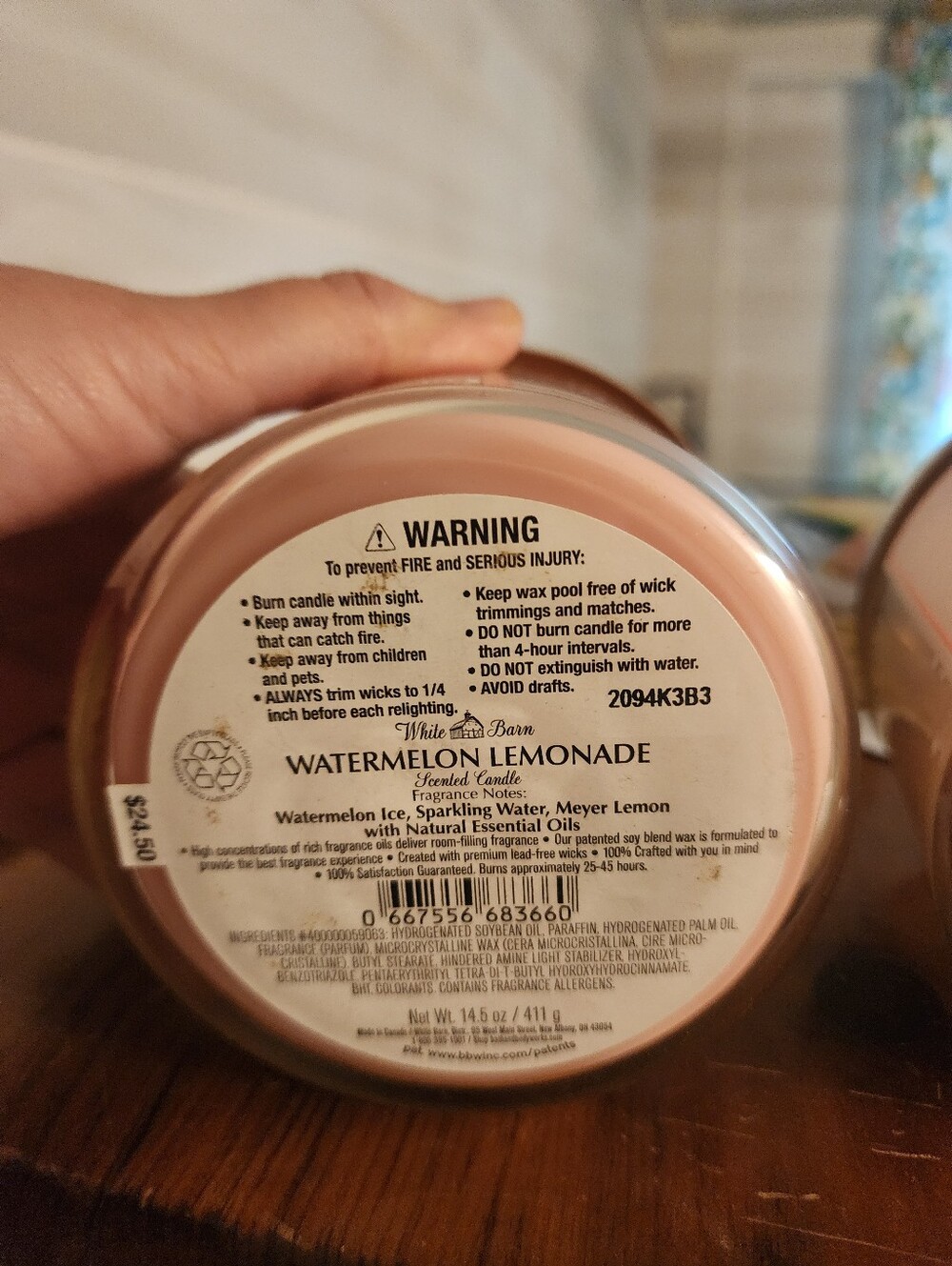 White Barn Watermelon Lemonade & Caramel Cream Soda Candles - Peach, Coral - Picture 4 of 5